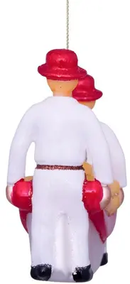 Vondels glazen kerstbal kaasdragers alkmaar 7cm wit, rood - afbeelding 6