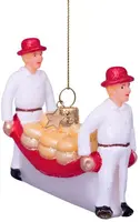 Vondels glazen kerstbal kaasdragers alkmaar 7cm wit, rood - afbeelding 4