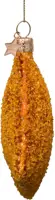 Vondels glazen kerstbal kaassoufflee 9cm bruin - afbeelding 3