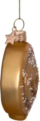 Vondels glazen kerstbal kaneelbroodje 8cm bruin - afbeelding 3