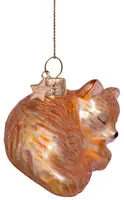 Vondels glazen kerstbal kat slapend 3.5cm bruin - afbeelding 3