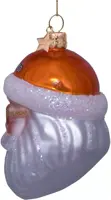 Vondels glazen kerstbal kerstman nederlands elftal met hartjesbril 10cm oranje - afbeelding 5