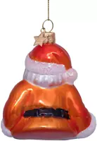 Vondels glazen kerstbal kerstman nederlands elftal met voetbal 9cm oranje - afbeelding 6