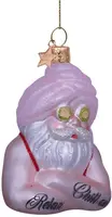 Vondels glazen kerstbal kerstman wellness 8.5cm multi - afbeelding 4