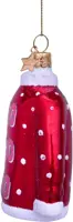 Vondels glazen kerstbal kersttrui 'ho ho ho' 8cm rood - afbeelding 3