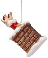 Vondels glazen kerstbal kerstvrouw in schoorsteen 10cm multi - afbeelding 3