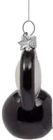Vondels glazen kerstbal kettlebell 8cm zwart - afbeelding 3
