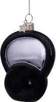 Vondels glazen kerstbal kettlebell 8cm zwart - afbeelding 4