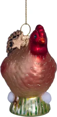Vondels glazen kerstbal kip met eieren 7.5cm multi - afbeelding 3