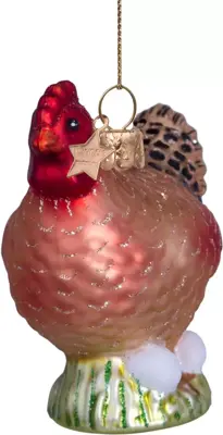 Vondels glazen kerstbal kip met eieren 7.5cm multi - afbeelding 4