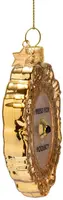 Vondels glazen kerstbal knop 'press for poolboy' 9cm goud - afbeelding 2