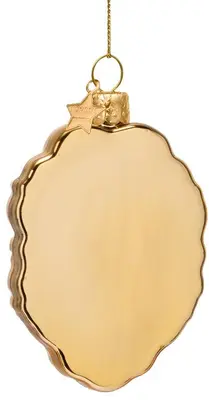 Vondels glazen kerstbal knop 'press for poolboy' 9cm goud - afbeelding 3