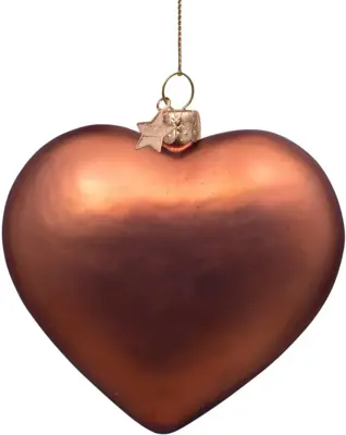 Vondels glazen kerstbal koekje hart 'oktoberfest' 8cm rood  - afbeelding 4