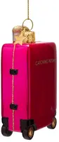 Vondels glazen kerstbal koffer 'catching flights' 10cm roze - afbeelding 2