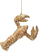 Vondels glazen kerstbal kreeft 14cm goud - afbeelding 1