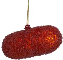 Vondels glazen kerstbal kroket 10cm bruin - afbeelding 3
