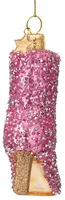 Vondels glazen kerstbal laars 9cm roze - afbeelding 2