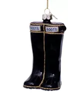 Vondels glazen kerstbal laarzen 11.5cm zwart - afbeelding 1