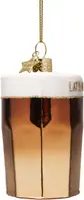 Vondels glazen kerstbal latte macchiato 11cm bruin - afbeelding 2