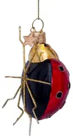 Vondels glazen kerstbal lieveheersbeestje 9cm rood  - afbeelding 4