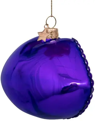 Vondels glazen kerstbal lippen 6.5cm paars  - afbeelding 3