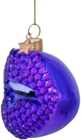 Vondels glazen kerstbal lippen 9cm paars - afbeelding 2