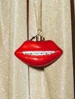 Vondels glazen kerstbal lippen met beugel 5cm rood  - afbeelding 5