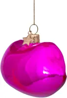 Vondels glazen kerstbal lippen 'woman rule the world' 9.5cm roze - afbeelding 3