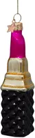 Vondels glazen kerstbal lippenstift 12cm roze  - afbeelding 1