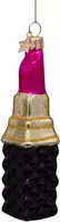 Vondels glazen kerstbal lippenstift 12cm roze  - afbeelding 3