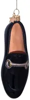 Vondels glazen kerstbal loafer 10cm zwart - afbeelding 1