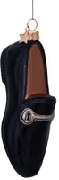 Vondels glazen kerstbal loafer 10cm zwart - afbeelding 2