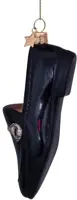 Vondels glazen kerstbal loafer 10cm zwart - afbeelding 4