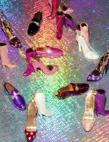 Vondels glazen kerstbal loafer 10cm zwart - afbeelding 6