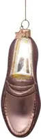 Vondels glazen kerstbal loafer 12cm bruin - afbeelding 1