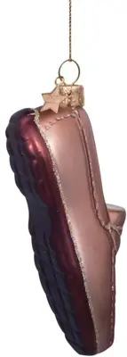 Vondels glazen kerstbal loafer 12cm bruin - afbeelding 3