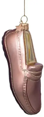 Vondels glazen kerstbal loafer 12cm bruin - afbeelding 4