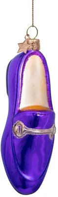 Vondels glazen kerstbal loafer 12cm paars  - afbeelding 1