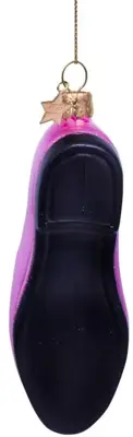 Vondels glazen kerstbal loafer 12cm roze - afbeelding 3