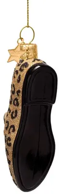 Vondels glazen kerstbal loafer panterprint 12.5cm goud - afbeelding 3