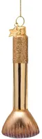 Vondels glazen kerstbal make-up kwast 11.5cm goud - afbeelding 1