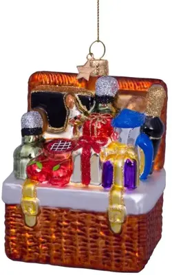 Vondels glazen kerstbal mand met cadeautjes 11cm multi - afbeelding 1