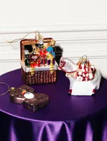 Vondels glazen kerstbal mand met cadeautjes 11cm multi  - afbeelding 5