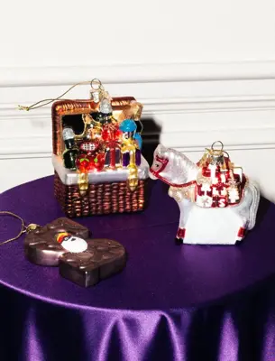 Vondels glazen kerstbal mand met cadeautjes 11cm multi - afbeelding 5