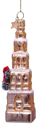 Vondels glazen kerstbal martinitoren groningen 12.5cm goud - afbeelding 5