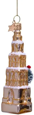 Vondels glazen kerstbal martinitoren groningen 12.5cm goud - afbeelding 4