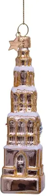 Vondels glazen kerstbal martinitoren groningen 12.5cm goud - afbeelding 3