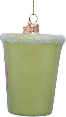 Vondels glazen kerstbal matcha latte thee 8cm groen - afbeelding 3