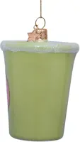 Vondels glazen kerstbal matcha latte thee 8cm groen - afbeelding 3