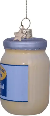 Vondels glazen kerstbal mayonaise 8.5cm wit - afbeelding 3